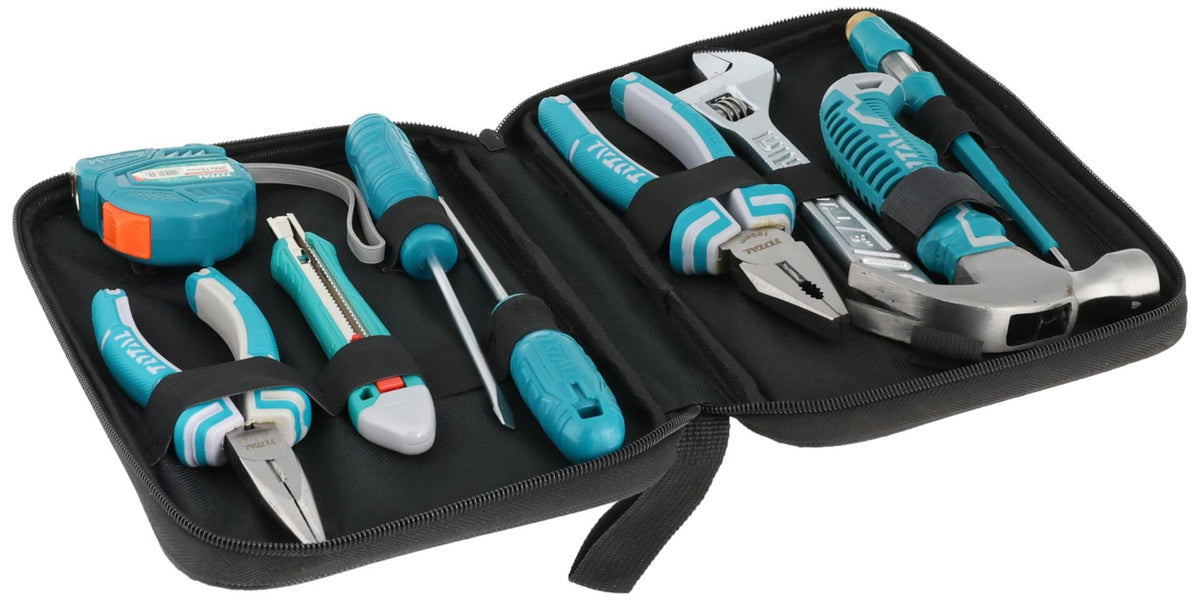 Set De Herramientas Total 9 Piezas Con Estuche Turquesa
