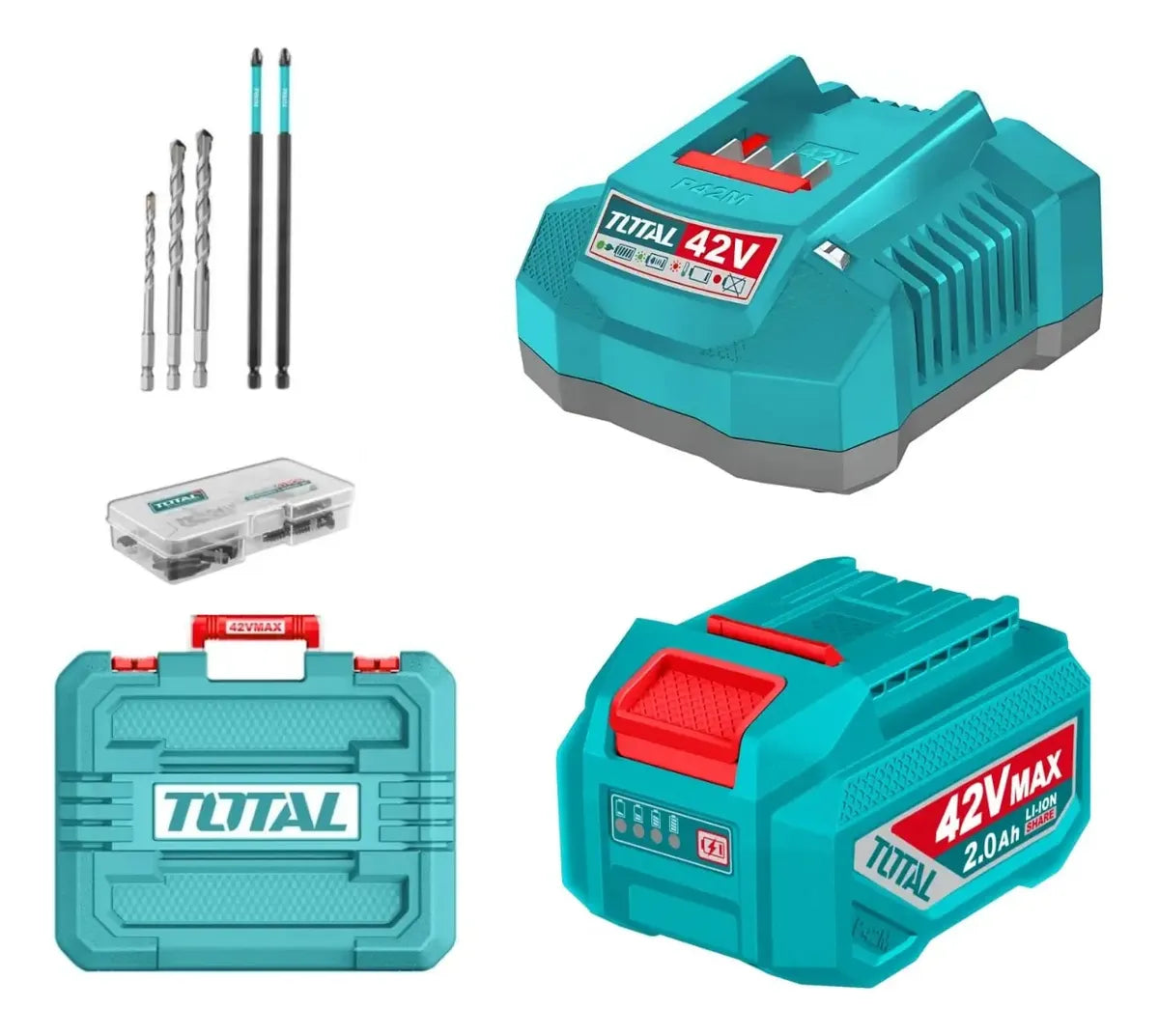 Taladro Percutor 42v Bl 2000rpm 69nm Maletín Total