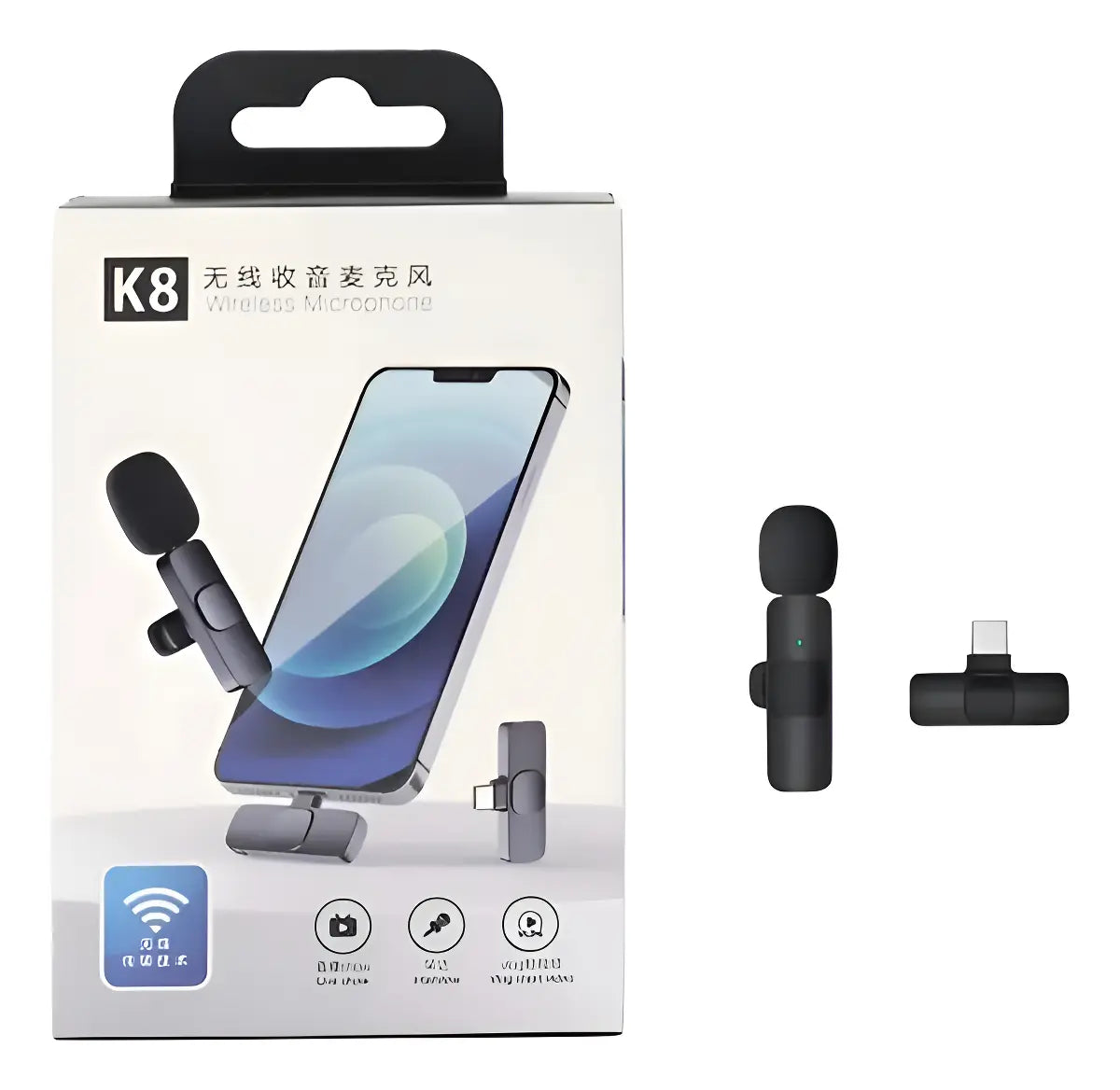 Micrófono Inalambrico K8 Tipo C + Adaptador