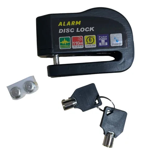 Candado Traba Disco Moto Con Alarma Antirrobo
