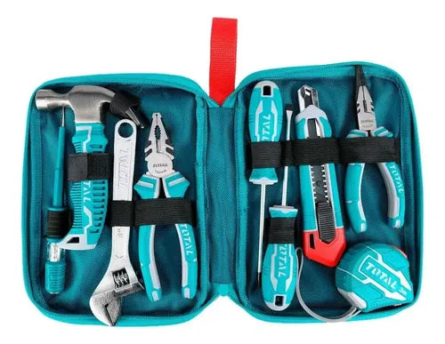 Set De Herramientas Total 9 Piezas Con Estuche Turquesa