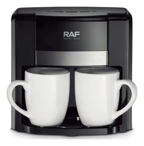 Cafetera Eléctrica Raf + 2 Tazas Color Negro