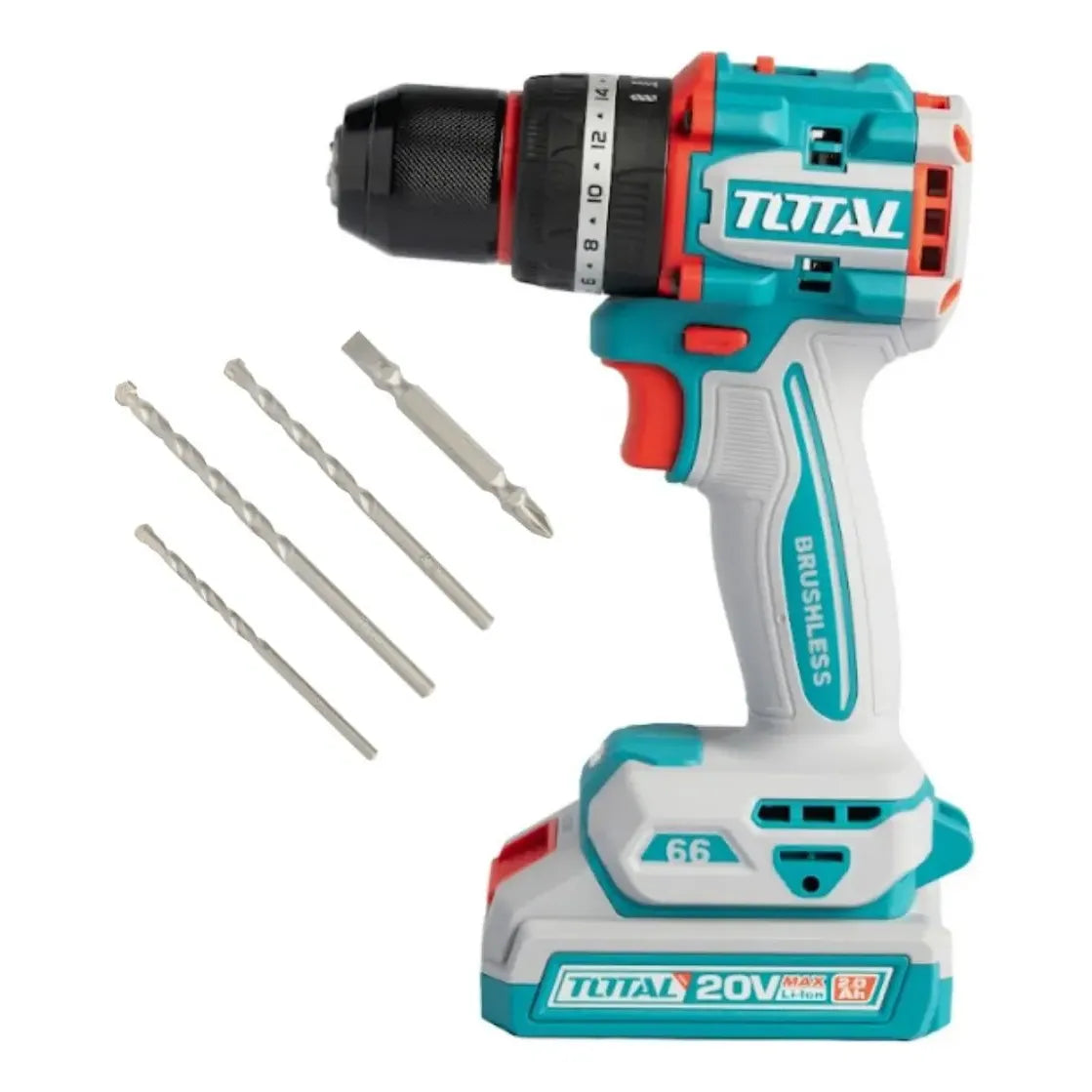 Taladro Percutor Total 20V 2000RPM 66Nm Inalámbrico