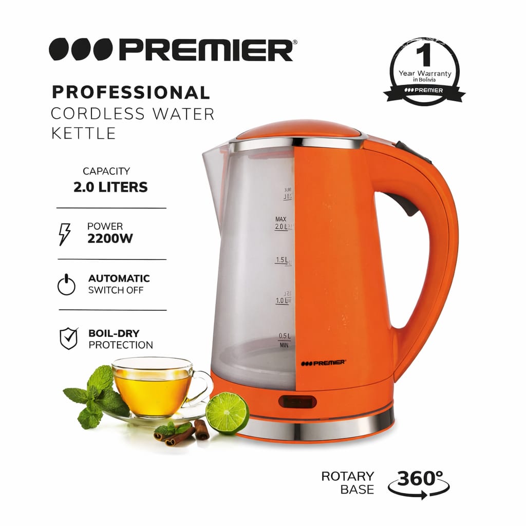Pava Eléctrica Premier 2 Litros 2200W Profesional