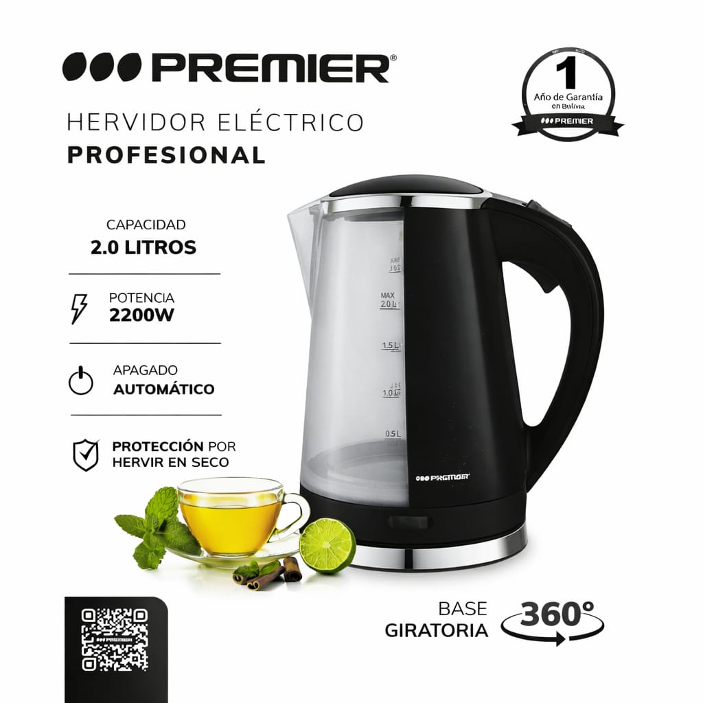 Pava Eléctrica Premier 2 Litros 2200W Profesional