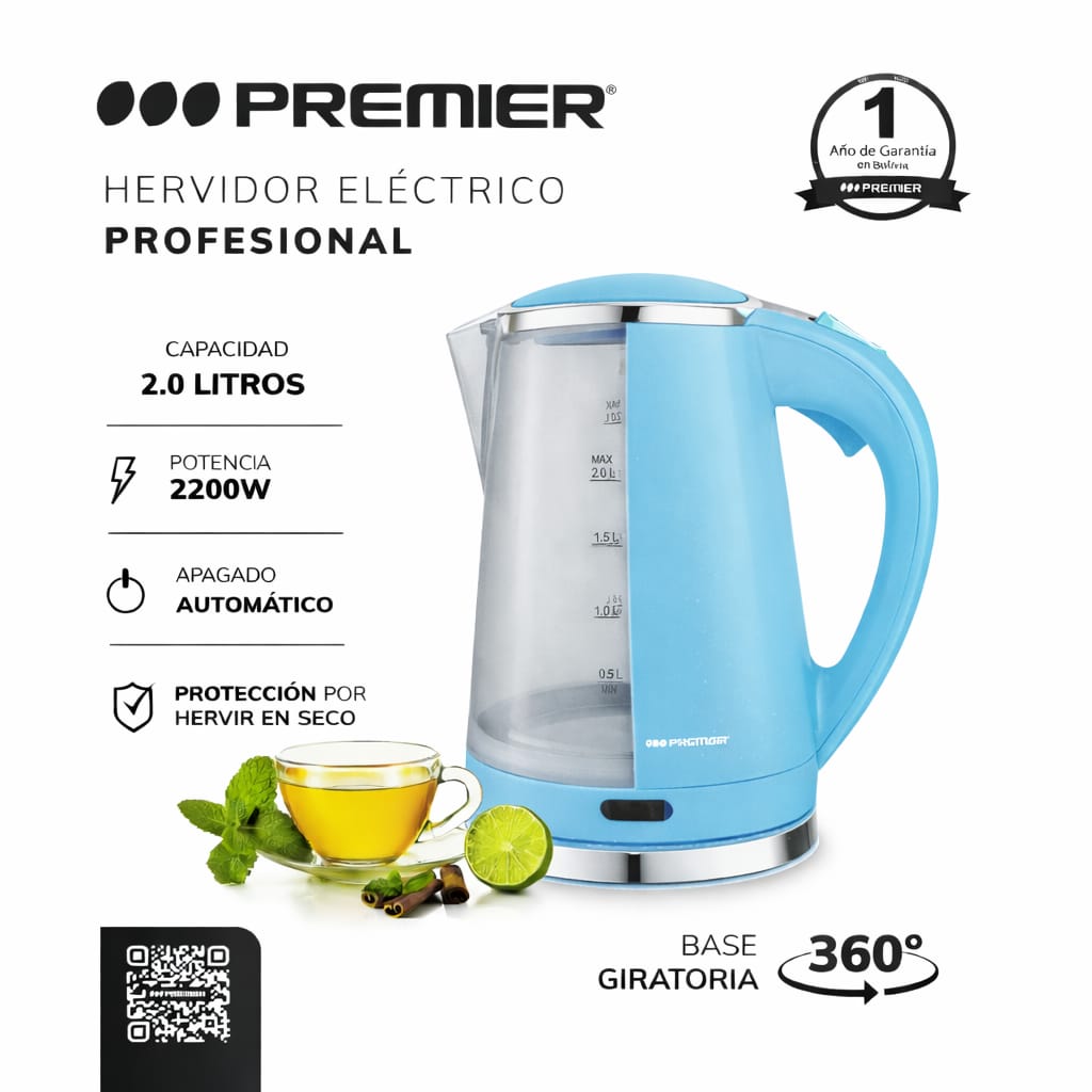 Pava Eléctrica Premier 2 Litros 2200W Profesional