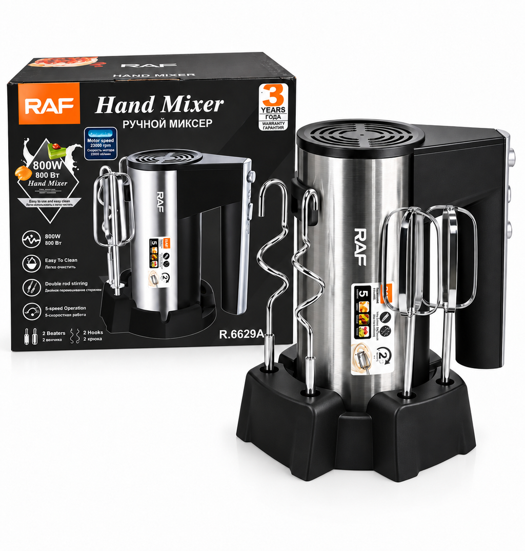 Batidora De Mano Raf 800W 5 Velocidades 2500RPM